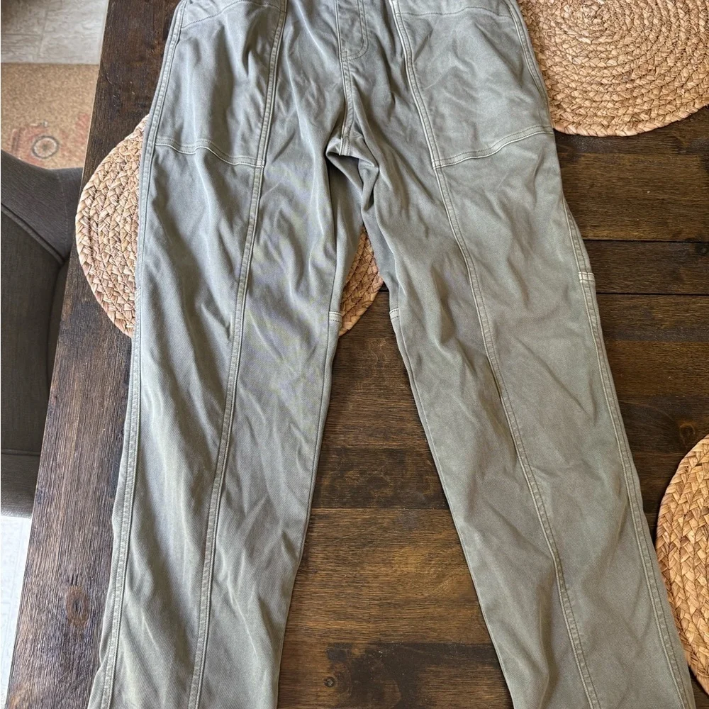 Spanx Stretch Twill Straight Leg Pant-Olive Oil - Picture 5 of 6